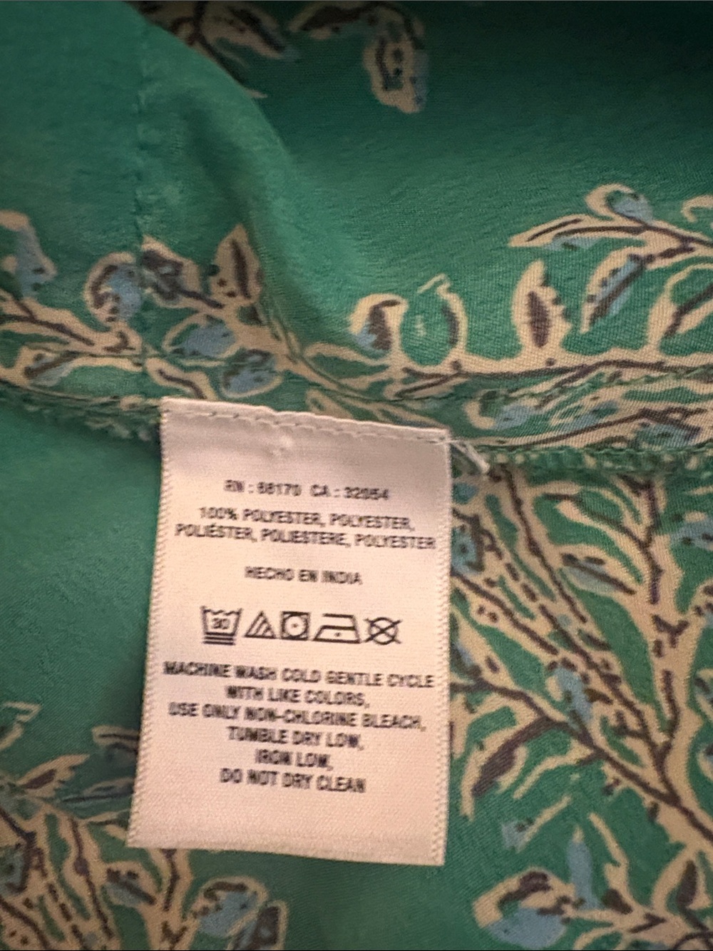 Anthropologie Green Print Kimona - Picture 3 of 3